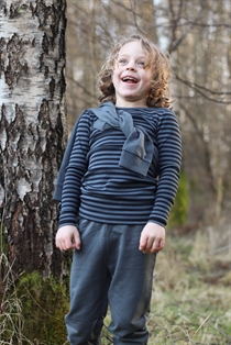 BIRKHOLM Stribet Rib Bluse Indigo Blå & Navy Blå